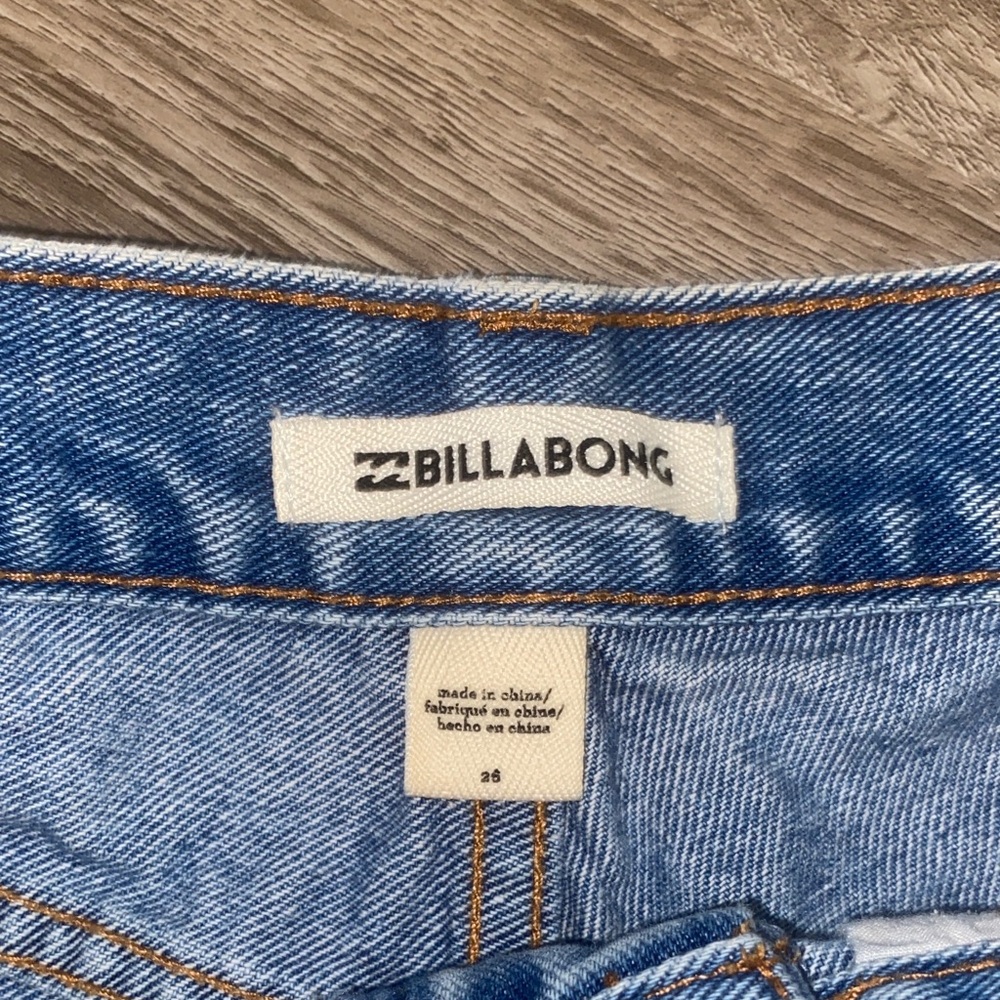 Billabong Light Blue Distressed Jean Shorts - Picture 4 of 6